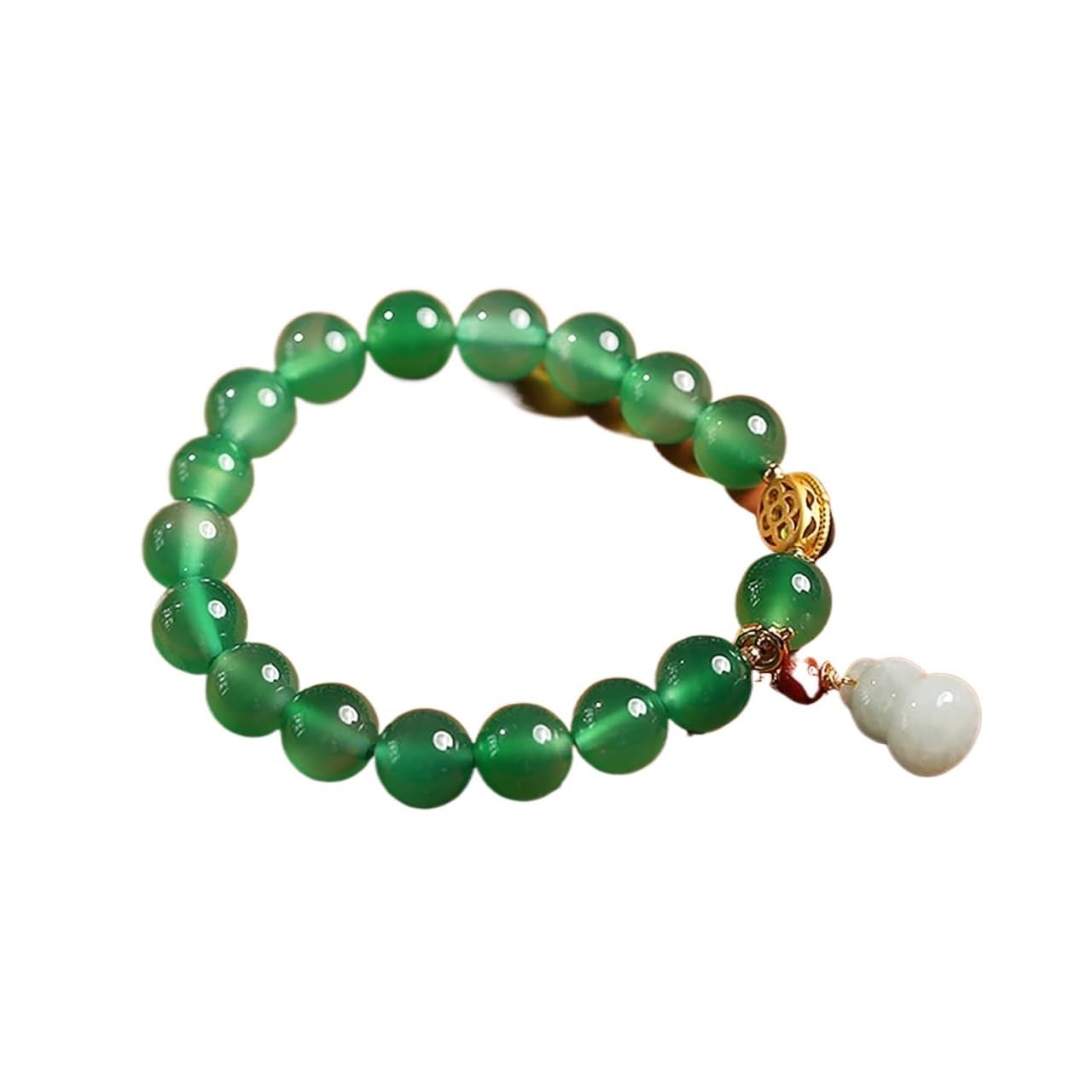 Nzpost Women's A Good Luck Bracelet, Crystal Bracelet 7 Lucky Wu Lou Charm Balance Bracelet Natural Emerald Gate W