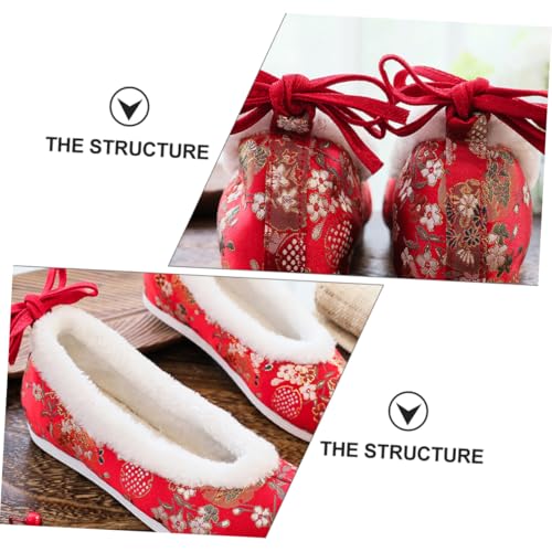 Chaussures de style ethnique brodées Hanfu femmes rouge taille 40 - 5