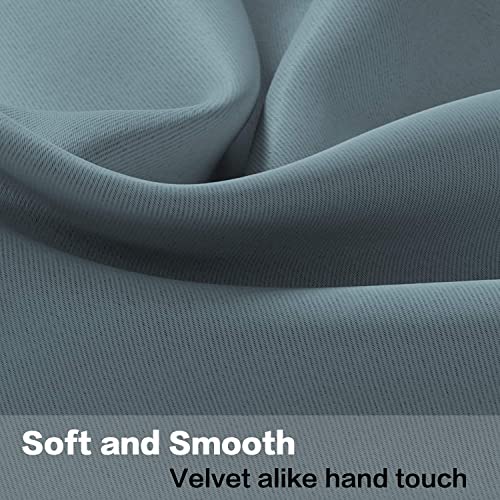 H.versailtex Blackout Room Darkening Grommet Window Curtains 96 Inch Long Bundle 2 Panels Blackout Curtain Valances, 52" W X 18" L, Stone Blue #TOP5