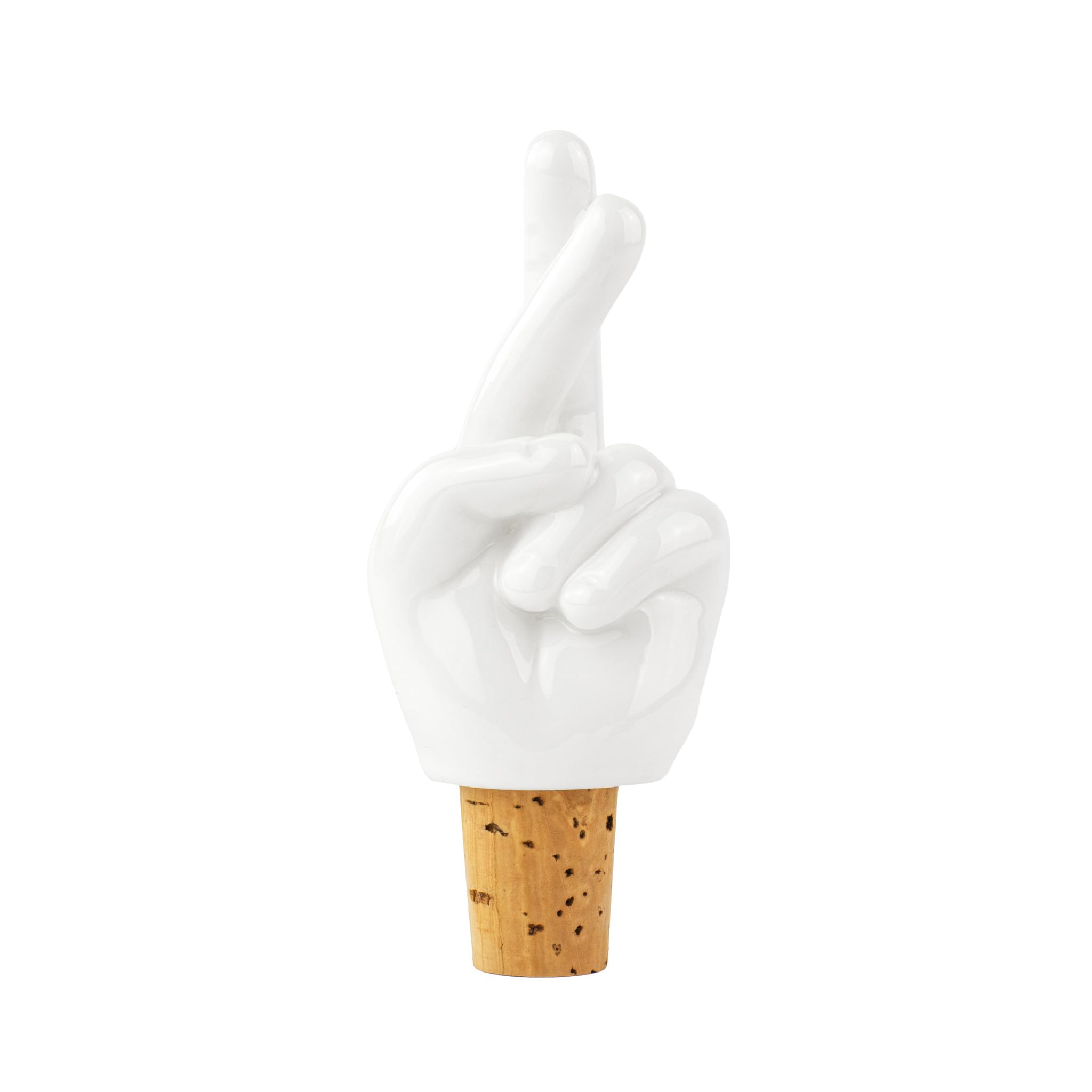 Fingers Crossed Flaschenverschluss – Weinstopper aus Keramik und Kork