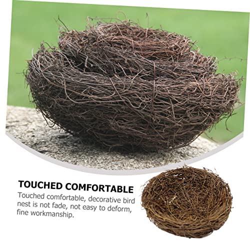Image of Abaodam 6-Pack Decorative Bird Nest Ornaments 4.72 X 4.72 X 1.77 in Rattan Bird Nest Decor for Home Garden Birdcage Accessories Craft and Photo Props