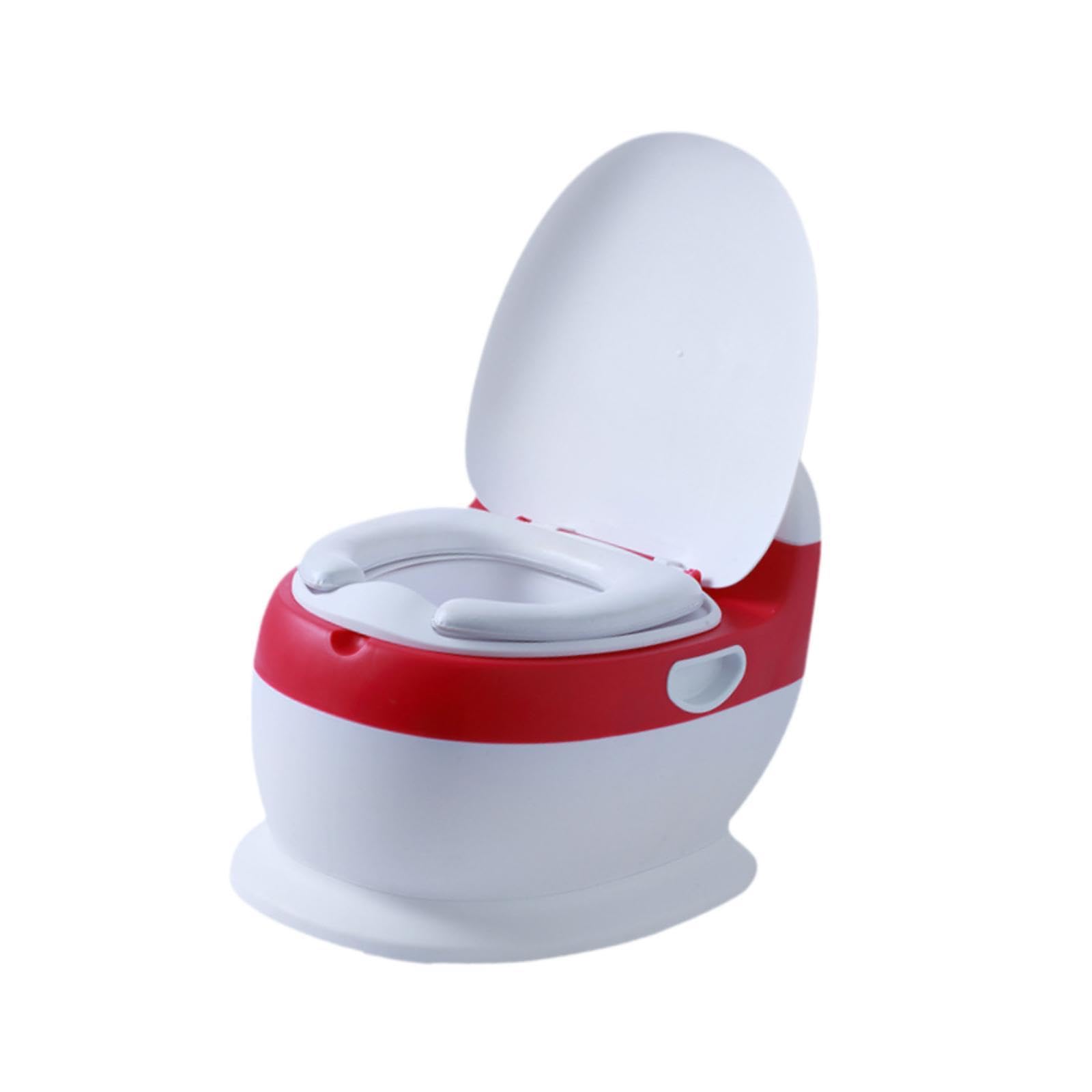 Gralara Potty Training Toilet Kinder Toilettensitz Kleinkind Töpfchen Toilettenstuhl Realistische Optik Ergonomisch mit Weichem PVC Sitz für Jungen Mädch, Rot