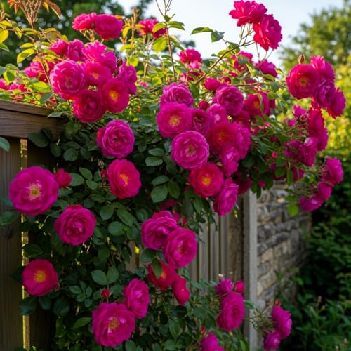 Image of Climbing Rose Hybrid Seeds Pack - Large Flowers- 70 Easy-to-Grow Seeds for Vibrant Blooms, Suitable for All Indian Climates (MAGENTA).