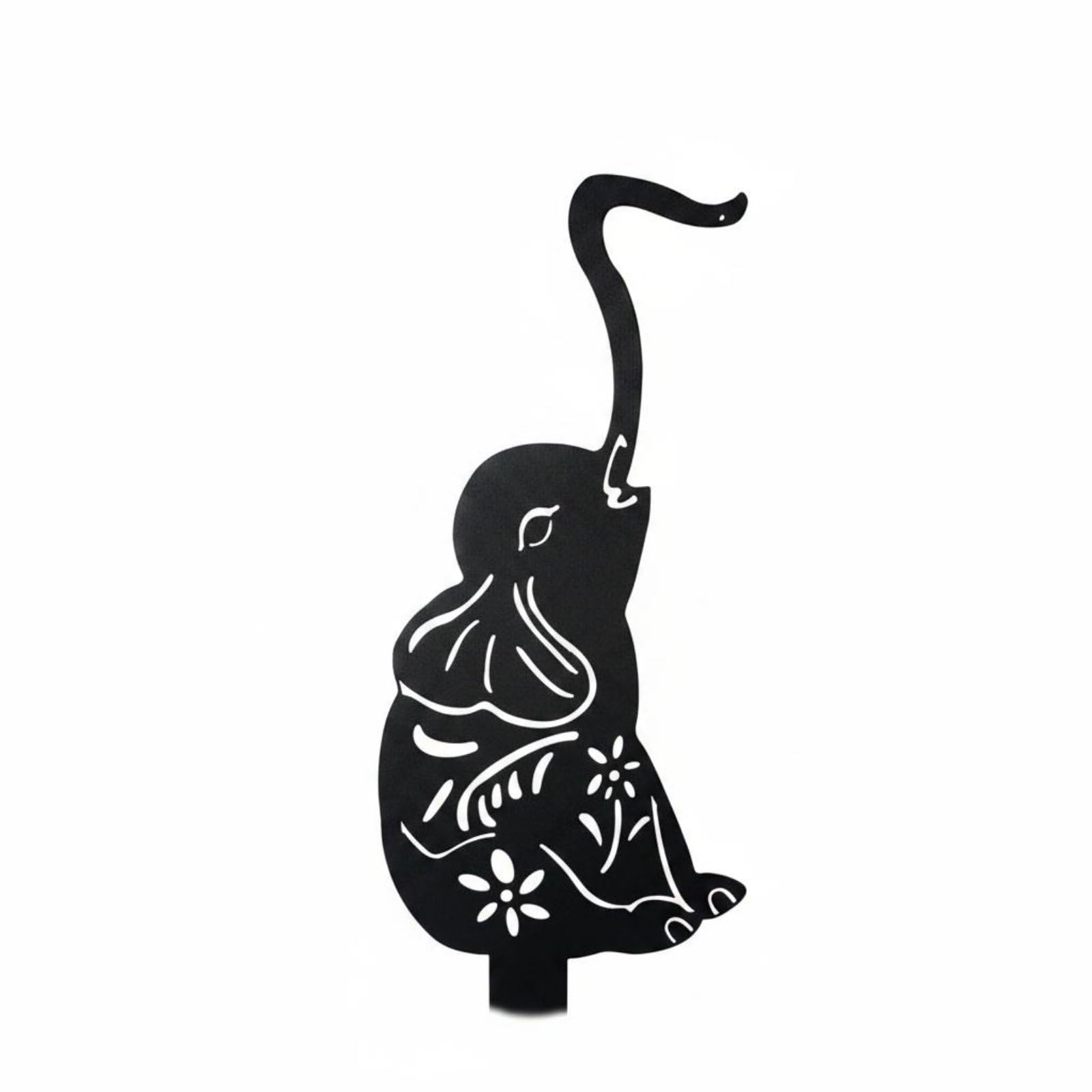 Unique Gift Elephant Garden Stake Weather-Resistant Metal Elephant Outline Easy Installation Hollow-Out Creature Yard Art for Patio, Black | Home & Garden | Yard Garden & Outdoor Living-image-31