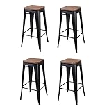Photo Gallery h confort xl sgabelli da bar vintage liv - altezza 77 cm. - nero Photo Gallery h confort xl sgabelli da bar vintage liv - altezza 77 cm. - nero