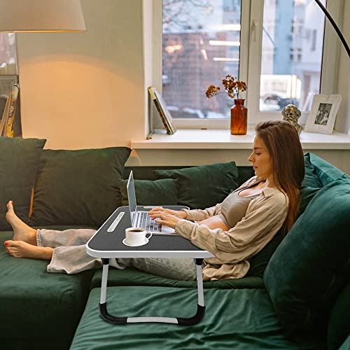 Lap Desk For Laptop, Bed Desk With Storage Drawer, Cup Holders, Portable Laptop Stand For Bed With Foldable Legs Xxl Bed Table Tray For Working, Studying, Eating (Black) #TOP5