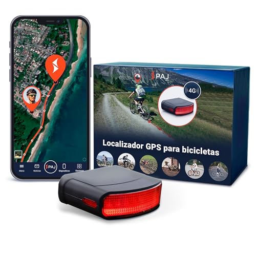 PAJ GPS Rastreador con Luz Trasera para Bicicletas (Incl. E-Bikes) - Seguimiento 4G En Tiempo Real con Alarma De Caída, Registro De Rutas, Geovalla, 100% Impermeable, hasta 20 Días De Batería