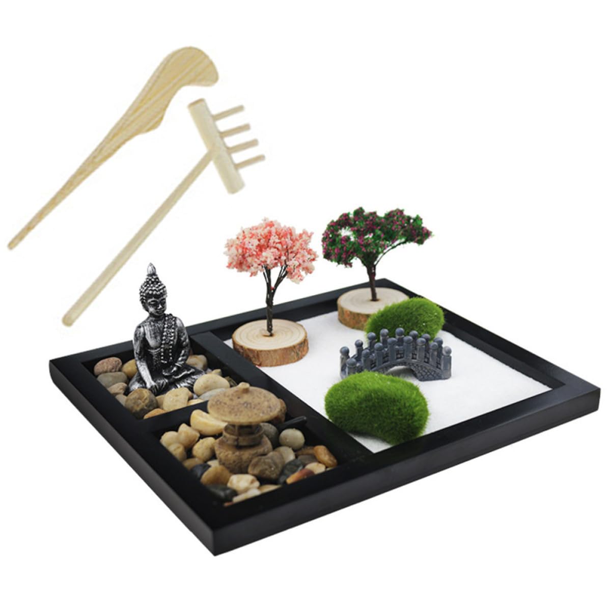 Adorno de Arenero de Jardín Zen, Mesa Oficina, Tablero Negro
