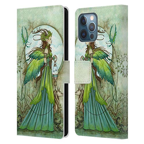 Funda libro iPhone 12 Pro Max carcasa cuero Amy Brown con tarjetero anticaída