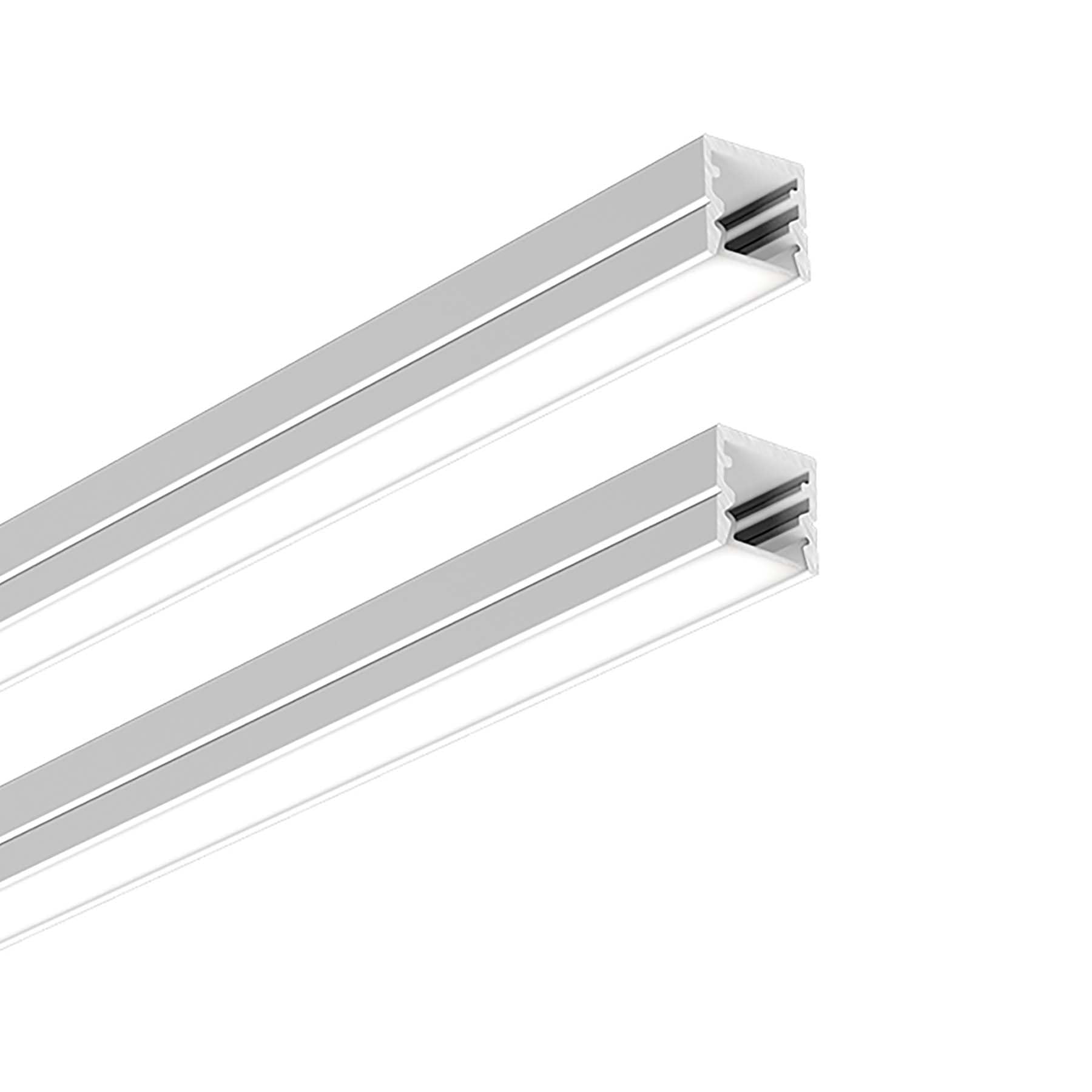 G.W.S® Surface Mounted LED Profile, 2-Pack Aluminium Channel for LED Strip Light, 1 Metre 10mmx10mm (196-M1010) — image 1