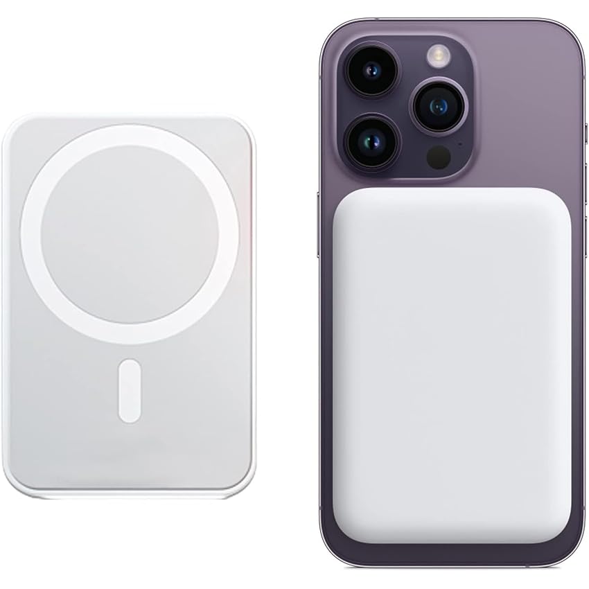 Immagine del prodotto Apple Mag_safe Battery Pack, Power Bank Magnetico, Bateria Esterna, 5000mAh Caricabatterie Portatile Wireless PD 20W, Ricarica Rapida Pacco Batteria Compatibile con Mag_Safe (per iPhone 12-iPhone 15)