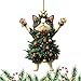 Produktbild Schwarze Und Weiße Katze, Weihnachtsschmuck, Niedlicher Katzen-Weihnachtsbaum-Hängeanhänger, Schwarze Katze, Weihnachts-Hängedekoration, Neujahr, Auto-Hängeornament, Weihnachtsbaum-Dekoration
