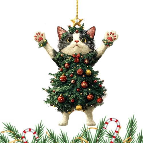 Schwarze Und Weiße Katze, Weihnachtsschmuck, Niedlicher...