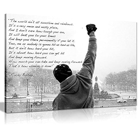 Rocky Canvas Print Hope Quote Canvas Wall Art Picture Print (24x16in) Cover