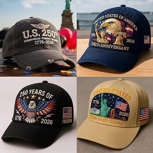 USA 250th Anniversary Hat, Adjustable 250th Anniversary Printed Patriotic Baseball Caps, Tribute Retro Washed Hat - Image 7