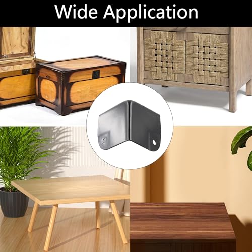 Image of 16Pcs 1.38 inch Metal Corner Protectors Box Corner Edge Guard Black Edge Guard Edge Protector Metal Cabinet Edge Cover