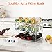 Lifewit Stackable Bottle Storage Organizer, Clear Freestanding Wine Holder for Cabinet, Large Slot Water Bottle Tumbler Cup Organizer for Pantry, Plastic Wine Rack for Fridge Cellar, 3Tier Hold 9