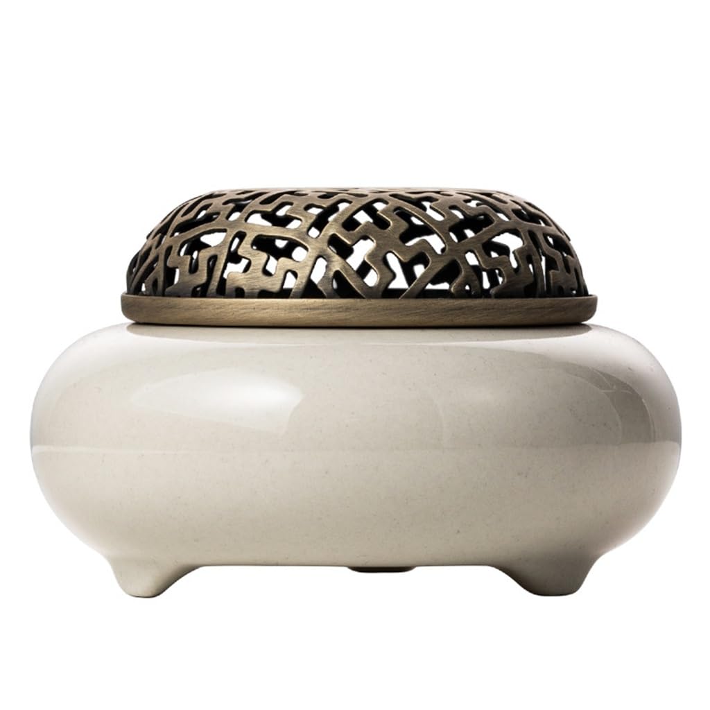 incense burner， Incense burner censer holder Wood And Grass Ash Glaze Round Burner Ceramic Plate Tea Ceremony Household