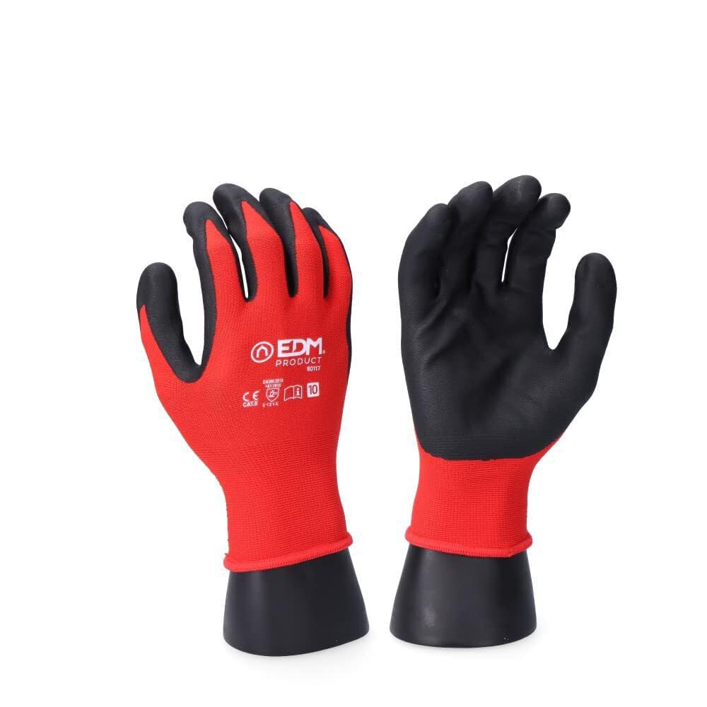GUANTE INDUSTRIA MECÁNICA NYLON/​LYCRA RECUB. NITRILO APTO PANTALLA TÁCTIL TALLA 9 EDM