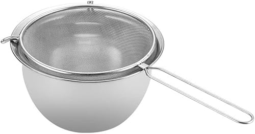 Miniatura 6 de Colador de té de malla fina, colador de malla fina con asa, cuchara de acero inoxidable de 8 pulgadas, colador de aceite de cocina, colador de