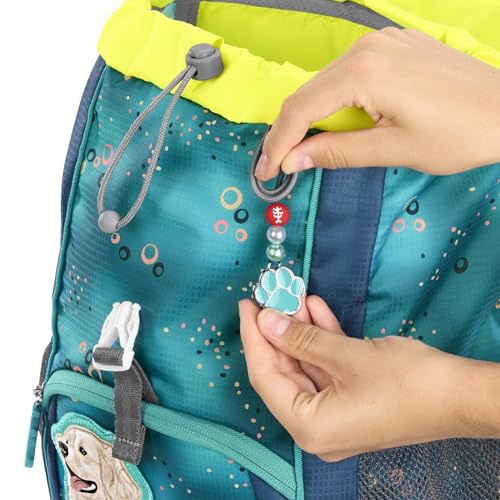 Step by Step Rucksack-Set Kid „Dog Basty“, türkis, mit Sitzkissen, ergonomischer Mini-Ranzen mit höhenverstellbarem Brustgurt, für Kindergarten, Vorschule und Freizeit, 13 l