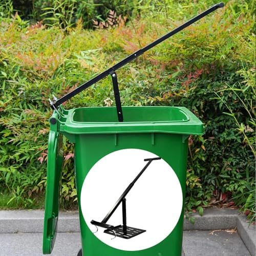 Manual Trash Compactor, Trash Can Compactor Garbage Compressor with Adjustable Handle for 240L Wheelie Bin, Waste Recycling Hand Tool for Outdoor, Kitchen, Garden Restaurant - 4