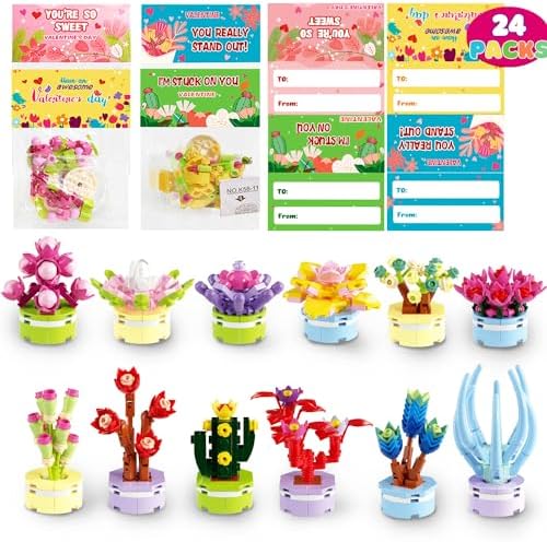 24 Pack Valentine's Day Cards With Mini Rubber Ducks - Classroom Exchange Gifts For Kids