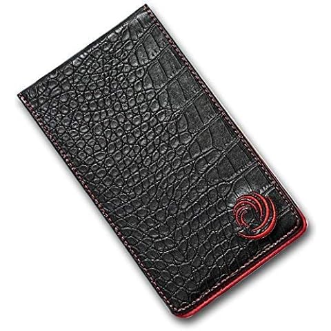 TickTockGolf - Golf Scorecard Holder with Pencil Holder, Perfect Golf Gift Accessory. Luxury, leather effect (Black) Cover