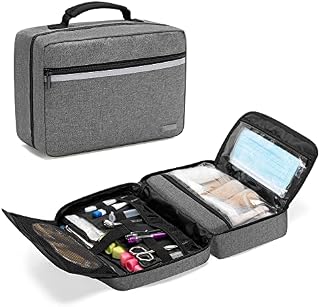 Trunab Small Medical Bag Empty, First aid Bag with 2 Inner Flap, Portable Emergency Kits Trauma Bag with More Storage for Medical Supplies, Grey - Patented Design