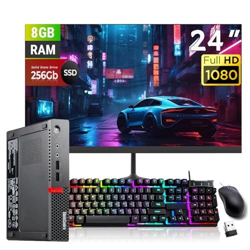 Lenovo ThinkCentre M910Q Tiny PC Ordinateur de Bureau, with 24