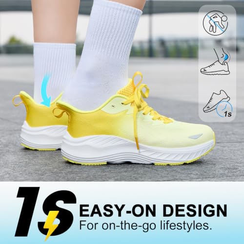 Image of Women's Slip On Walking Shoes Wide Cushion Running Tennis Shoes with Arch Support Insole, Non Slip Sole for Nursing Workout Gym Athletic Fashion Sneakers 6-12