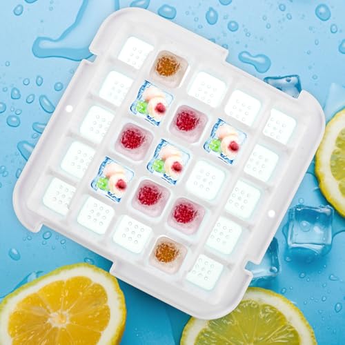 Molde para cubitos de hielo de silicona con tapa blanca miniatura 4