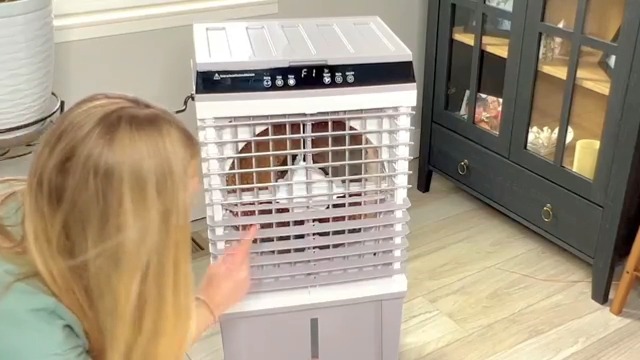 Image of YEW 32 inch Swamp Cooler Air Conditioner,1800 CFM Portable Evaporative Air Cooler,Cooling Fan for Room Garage Patio,5.3 Gal Water Tank,3 Speeds,6 Ice Boxes,12H Timer,Remote,Grey