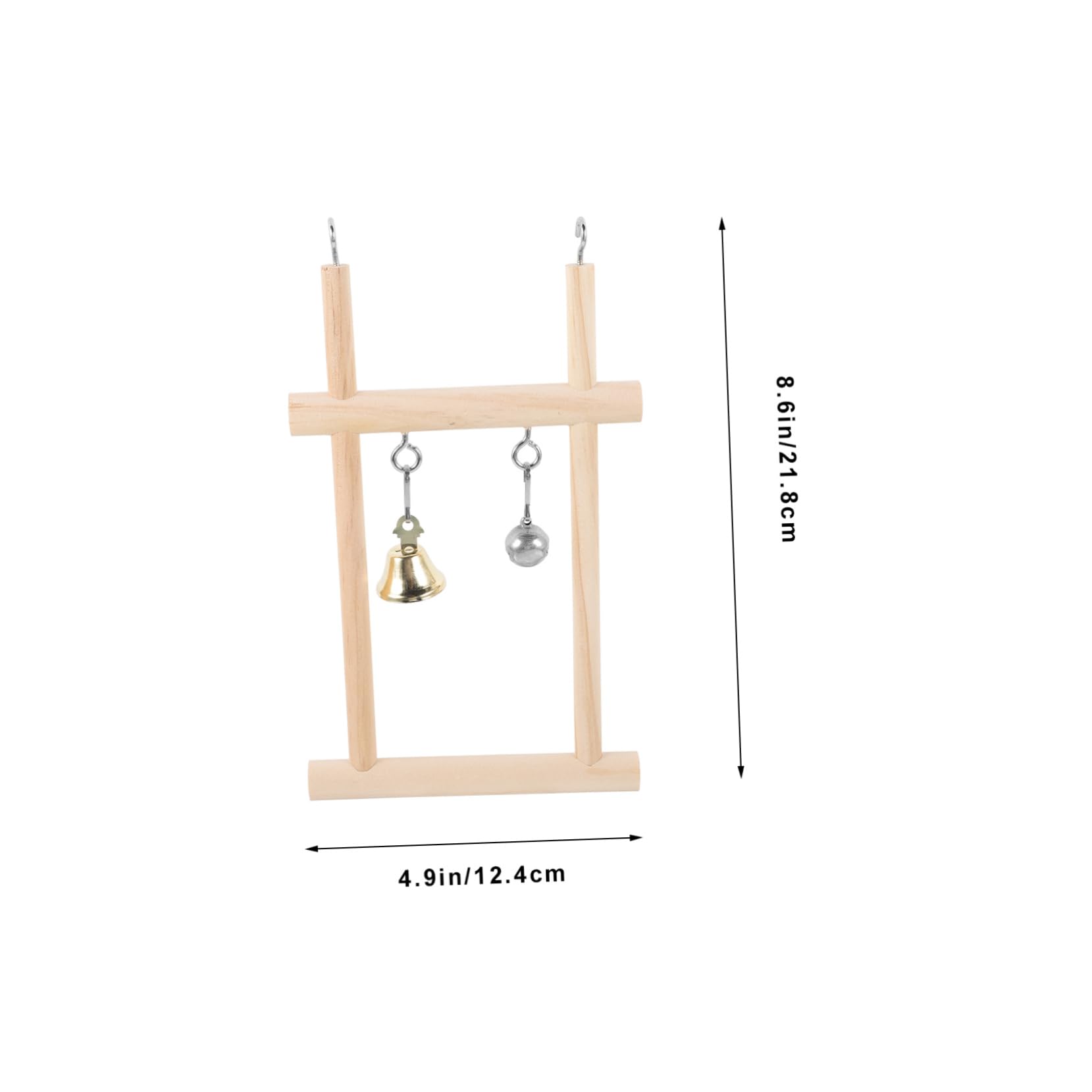 GANAZONO Cockatiel Bird Swing Stand with Bell Interactive Wood Perch for Parrots for Climbing and Chewing Bird Accessory for Birdcage Decoration