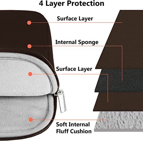 Image of Laptop Sleeve Bag 15.6 inch, Shockproof Protective Notebook Case with Accessory Pocket, Briefcase Carrying Laptop Sleeve for 15.6 inch HP, ASUS, Dell, Lenovo, Acer -Coffee