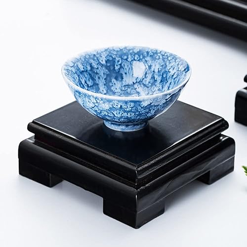 Miniatura 3 de GOLDY&WENDY Base de madera cuadrada hecha a mano para decoración del hogar, jarrón de pedestal, soporte de exhibición de juego de té de Buda