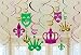 Moon Boat 30Ct Mardi Gras Hanging Party Decorations - Ceiling Swirl Crown Mask Supplies Decor