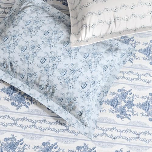 Image of Wakefit Premium 100% Cotton 300 TC Flat Bedsheet with 4 Pillow Covers | Queen Size (100 x 90 inch) | Nova