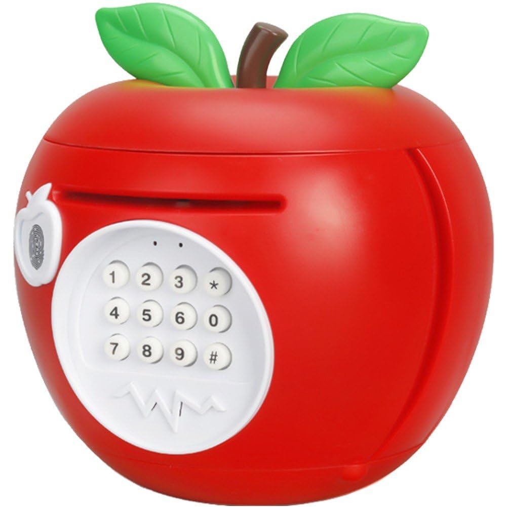 Amazon.co.jp: 貯金箱 かわいい リンゴ形状 電子貯金箱 指紋 パスワード付き コイン節約ポット 現金貯金箱 子供向け クリスマス 新年  ギフト（赤） : おもちゃ