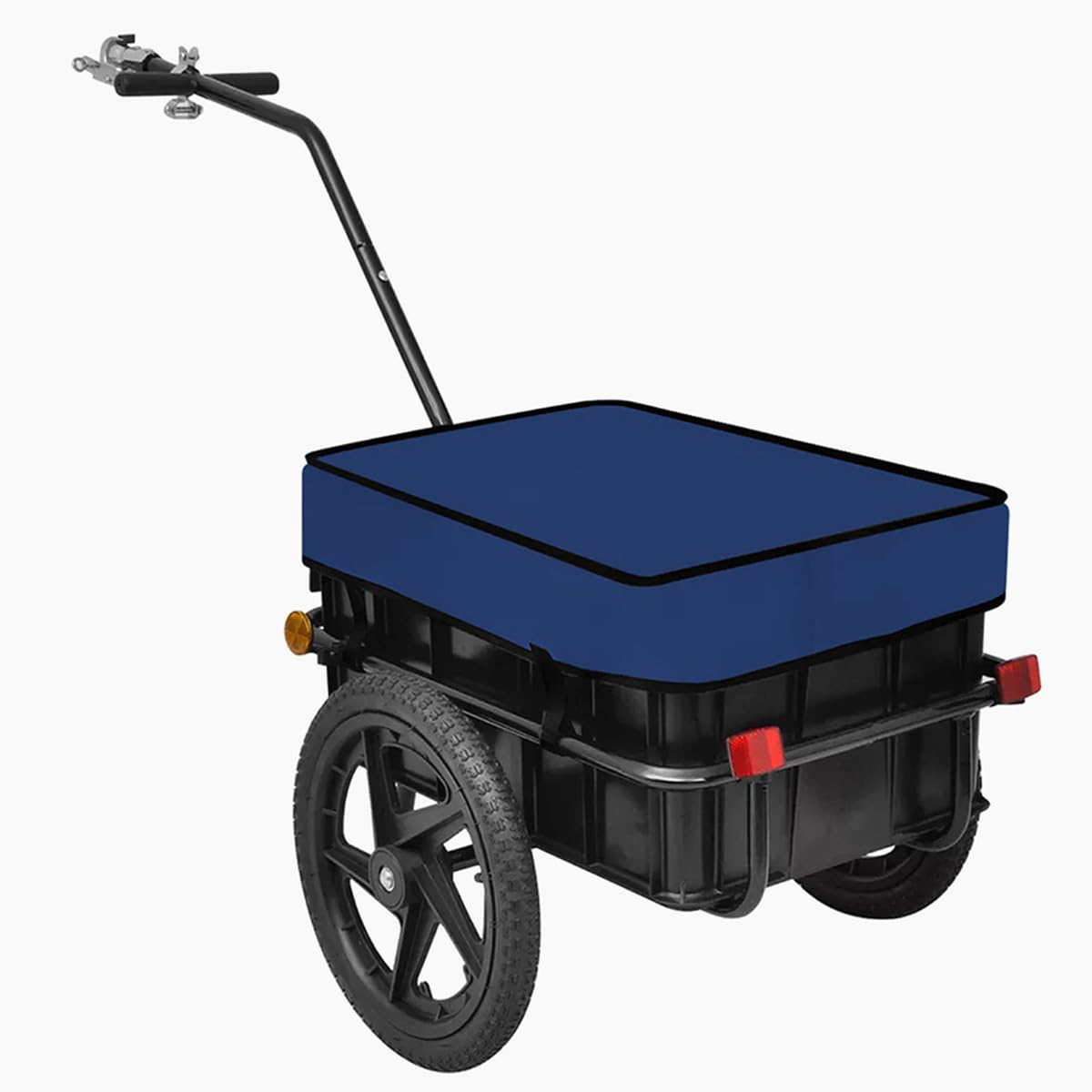 Fahrradanhänger, Kinderfahrrad-Lastenwagen Mit Anhängerkupplung, Faltbarer Handwagen, Mit Transportbox Mit 110 Lb Kapazität, Für Outdoor-Camping Reisen Umzüge Und Einkäufe(Color:Blue)
