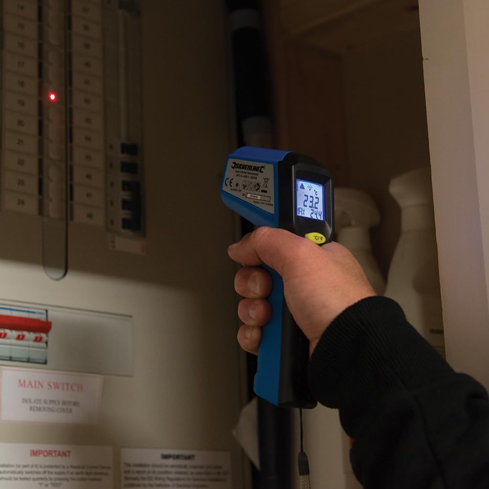 Silverline 633726 Termometro a Laser Infrarosso, -20°C Fino a +320°C