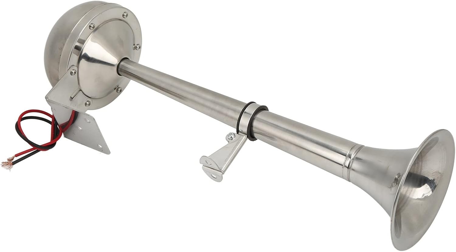 Bocina de Aire de Trompeta única, 328DB Super Loud 12V 30W Bocina de Aire de Camión Bocina de Barco Eléctrica Instalación Fácil Bocina de Aire de Coche Universal de Acero Inoxidable para Tren SUV