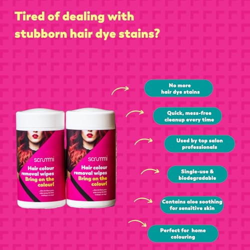 Professional Hair Colour Remover, Hair Dye Remover, Dye & Bleach Hair, Colour Remover Hair Dye, Effective and Gentle. 100 Wipes, Made By Scrummi® - Image 5