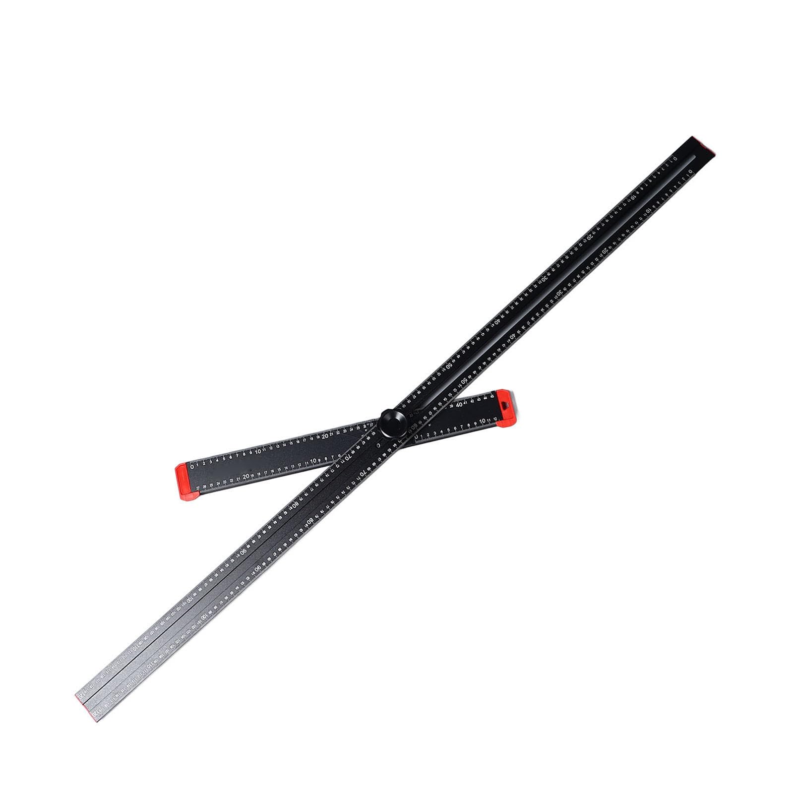 Riga Combinata a T in Lega di Alluminio – Strumento di Misurazione Multifunzionale con Squadra Angolare – 1200 mm, Nero – Per Lavorazione del Legno e Progetti Edili