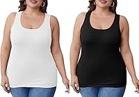 SHAPERX Compression Tank Cami - Tummy and Waist Control Body Shapewear Camisole for Women Pack of 2 Plus Size (5XL)