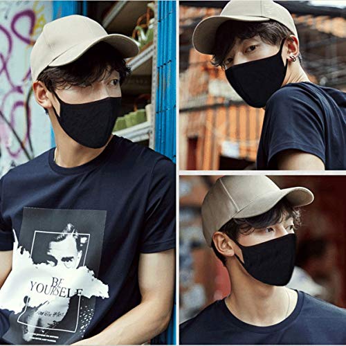 Fecedy 6Pcs/Pack Black Mask Windproof Dustproof Masks Breathable Reusable Washed For Outdoor Sport Half Face Earloop Cotton Masks thumb #3