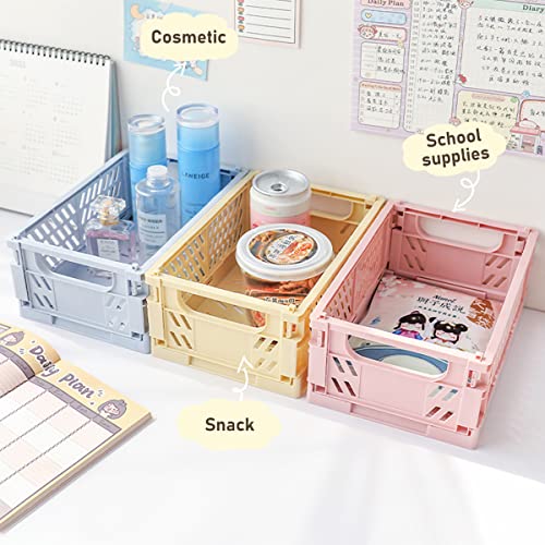 Aiuuee 6 Stücke Klappbox, Klappboxen Faltbar Stabil Groß 25 x 16 x 10cm, Kappkisten Stapelbar, Plastik Klappkorb Faltbare Aufbewahrungsbox für Büro Küche Badezimmer Kinderzimmer Schlafzimmer