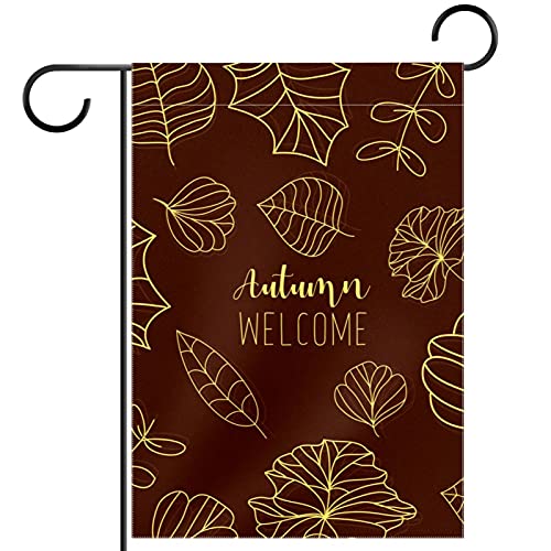 Drapeau de bienvenue en automne pour jardin 30x45 cm double face