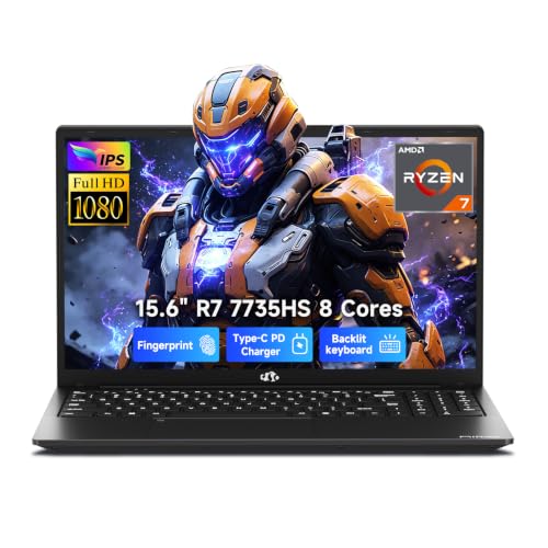 Image of NIMO 15.6 inch FHD AI-Ready-Laptop, 8 Cores AMD R7-7735HS 32GB DDR5 RAM 1TB SSD