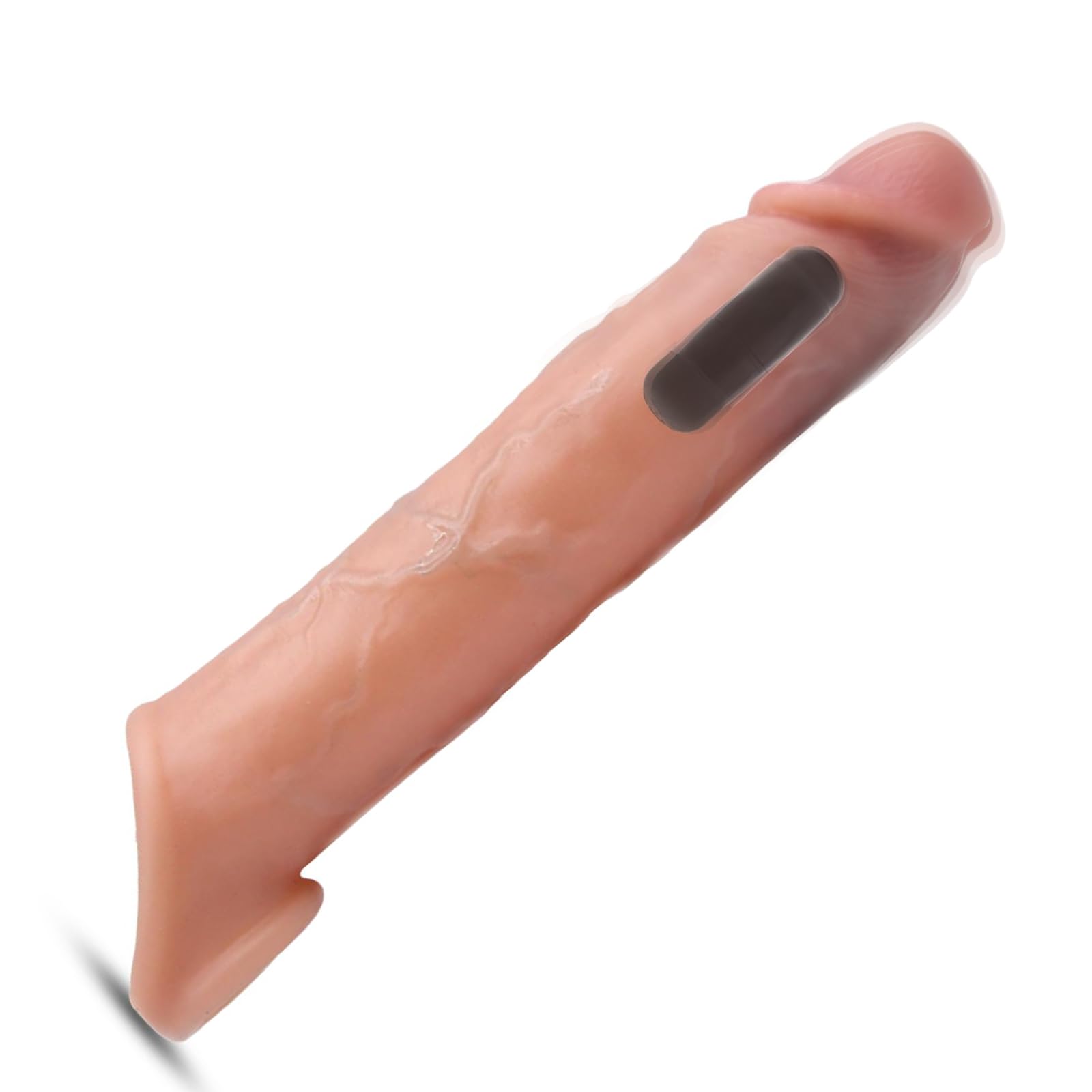 BDSMYEE - Funda para pene con vibrador para alargamiento de pene, 21 cm, silicona, juguete sexual erótico para hombres